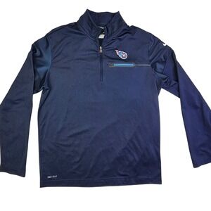 Nike Tennessee Titans Dri-FIT Quarter Zip Pullover Navy Blue Mens Medium NFL